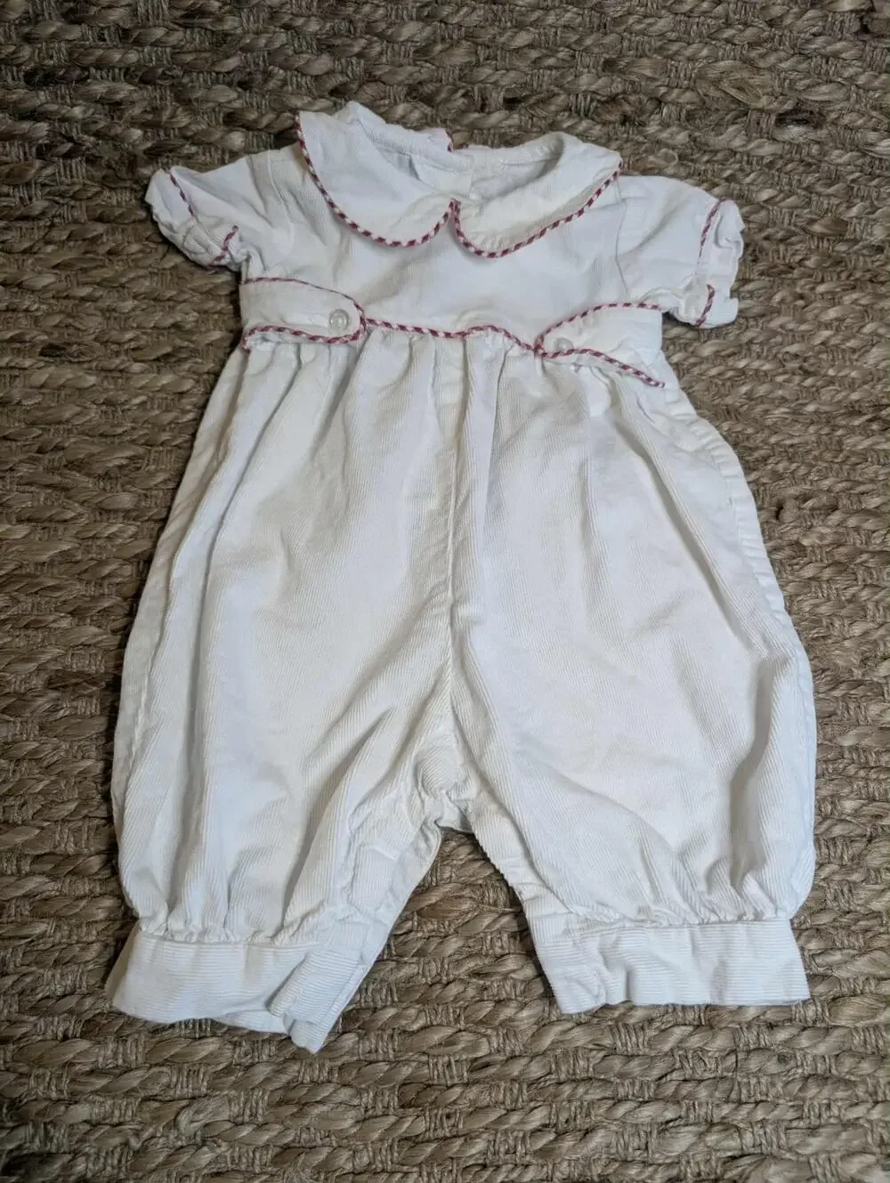Anvy Kids Long Bubble size 3 Months White Red Longall Boutique Cotton